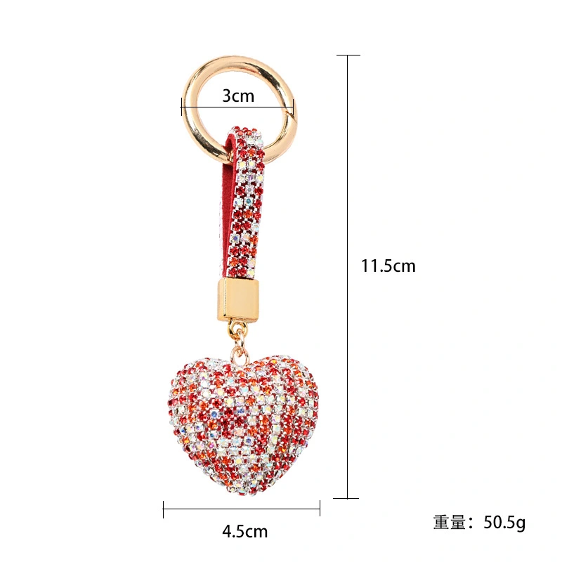 Promotional Diamond Crystals Heart Keychain Bag Accessories for Girls