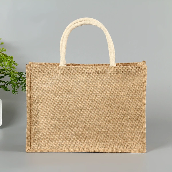 Promotional Eco Friendly Handle Linen Tote Jute Bag Grocery Bag