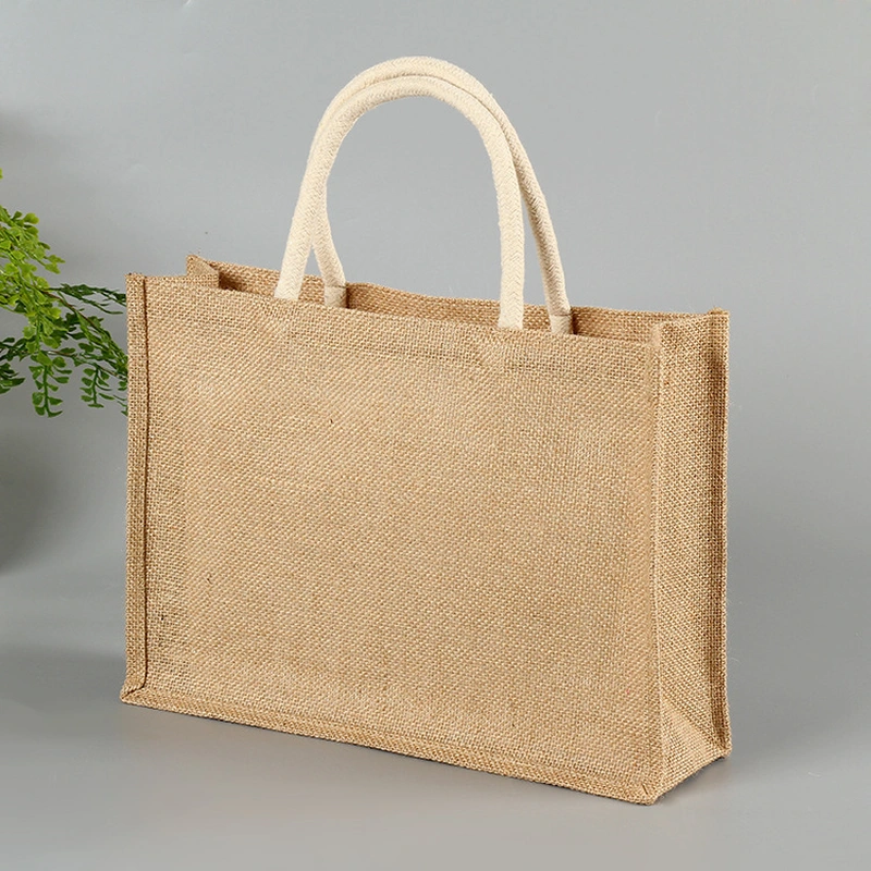 Promotional Eco Friendly Handle Linen Tote Jute Bag Grocery Bag