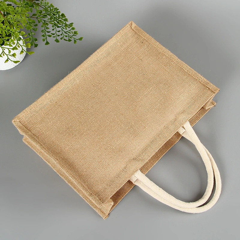 Promotional Eco Friendly Handle Linen Tote Jute Bag Grocery Bag