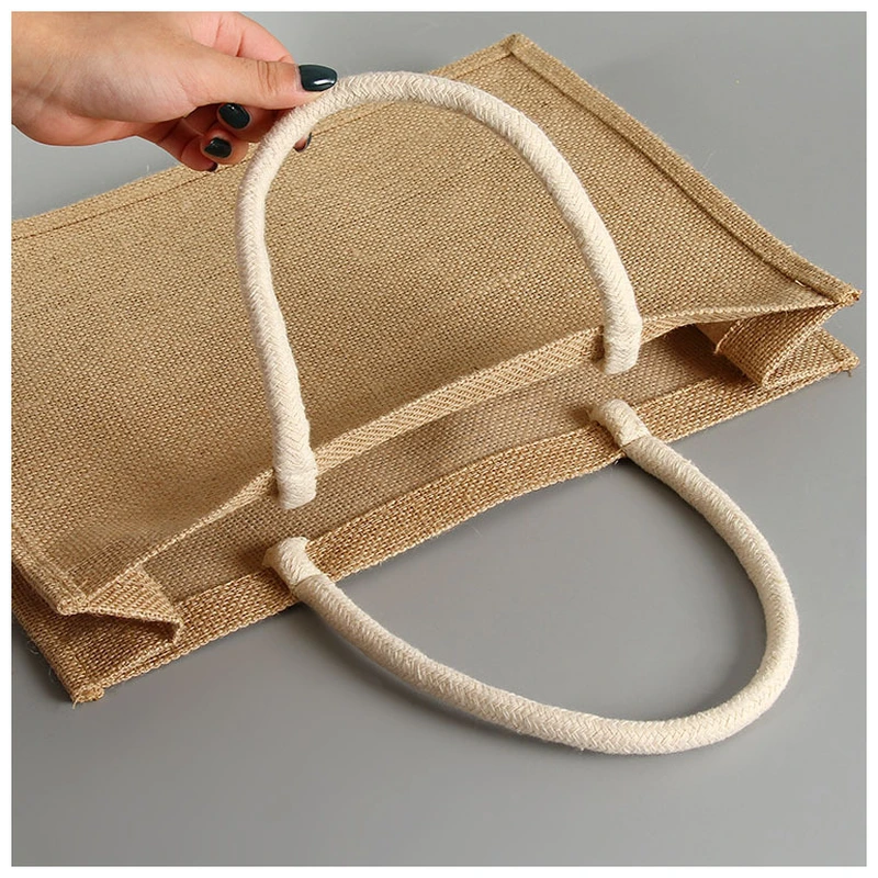Promotional Eco Friendly Handle Linen Tote Jute Bag Grocery Bag