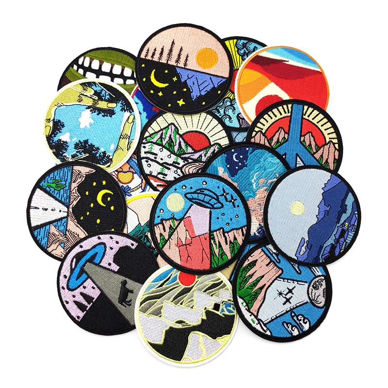 Custom Outdoor Landscape Adventure Iron on Badge for Clothing