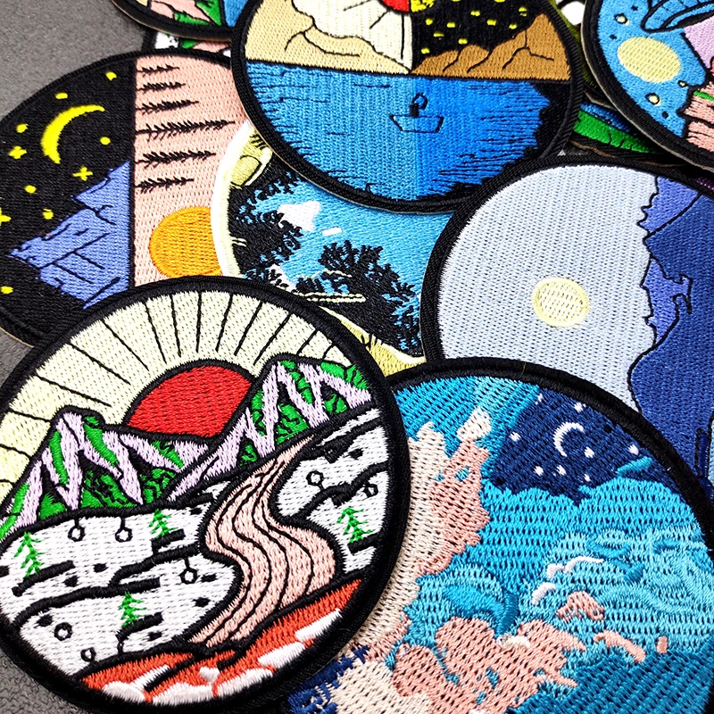 Custom Outdoor Landscape Adventure Iron on Badge for Clothing