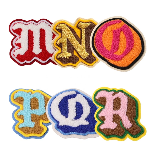 Wholesale Custom Colorful Chenille Patches Embroidery Alphabet Patch