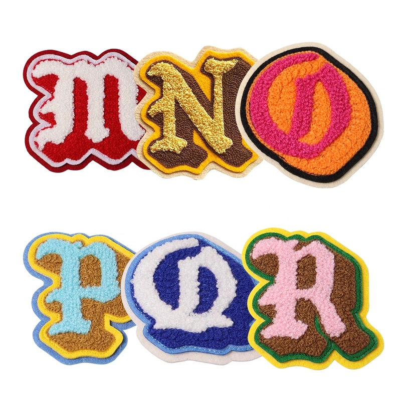 Wholesale Custom Colorful Chenille Patches Embroidery Alphabet Patch