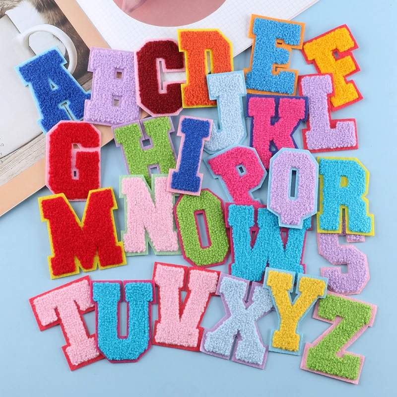 26 English Alphabet Chenille Patch DIY Embroidery Chenille Badge