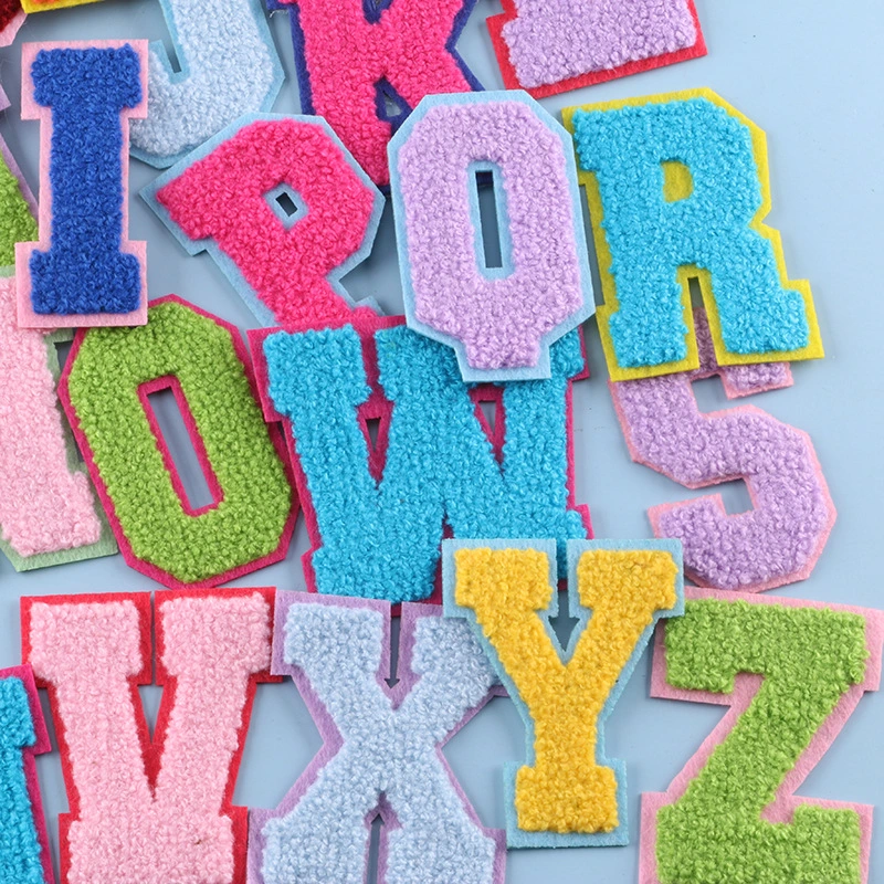 26 English Alphabet Chenille Patch DIY Embroidery Chenille Badge