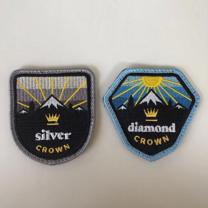 Embroidery Crown Velcro Armband Cloth Sticker Backpack Badge