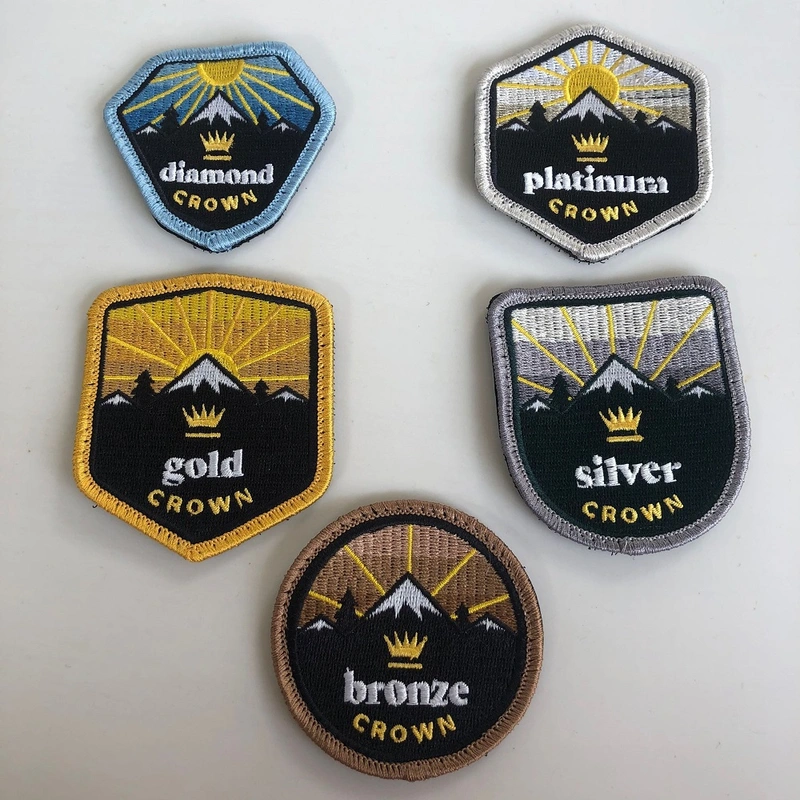 Embroidery Crown Velcro Armband Cloth Sticker Backpack Badge