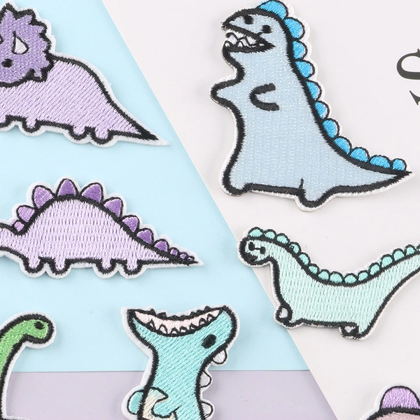 DIY Kids Schoolbag Clothing Adhesive Embroidery Sticker Dinosaur Patch