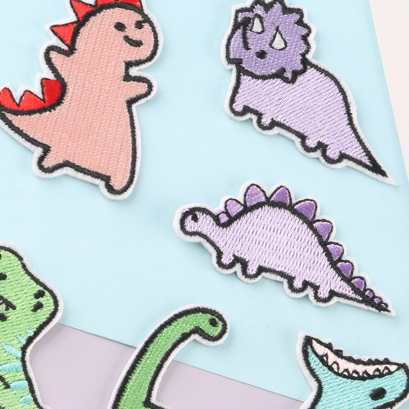 DIY Kids Schoolbag Clothing Adhesive Embroidery Sticker Dinosaur Patch