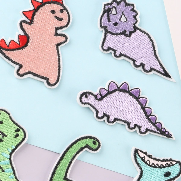 DIY Kids Schoolbag Clothing Adhesive Embroidery Sticker Dinosaur Patch