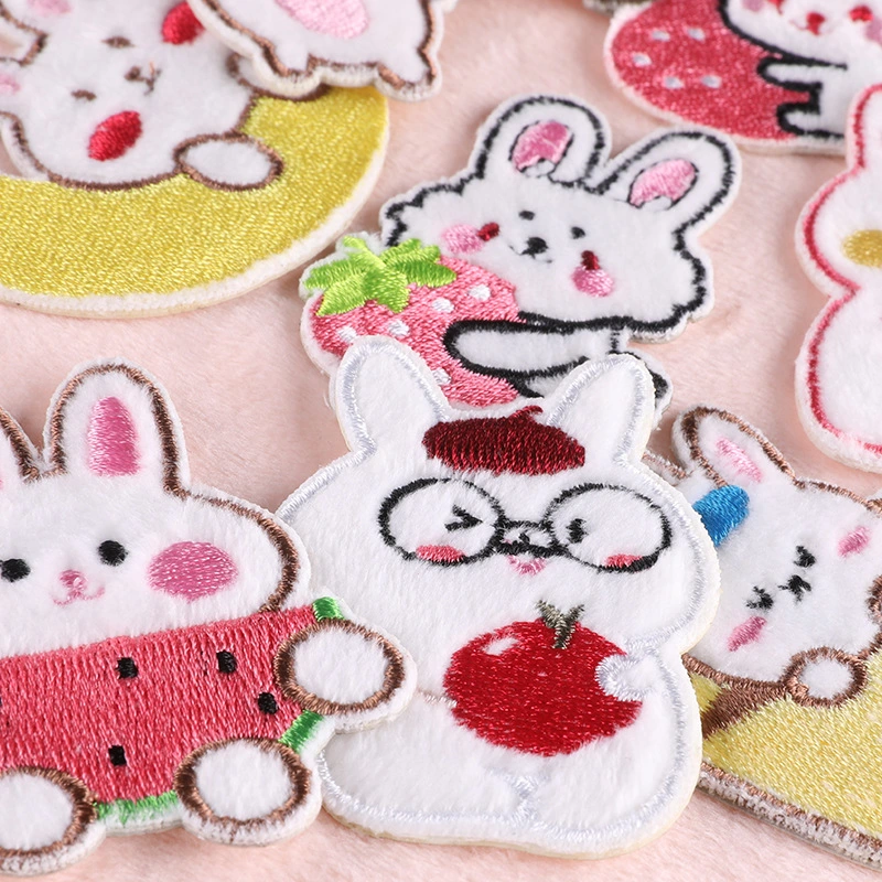 Children's DIY Cartoon White Rabbit Sticker Patch Appliques