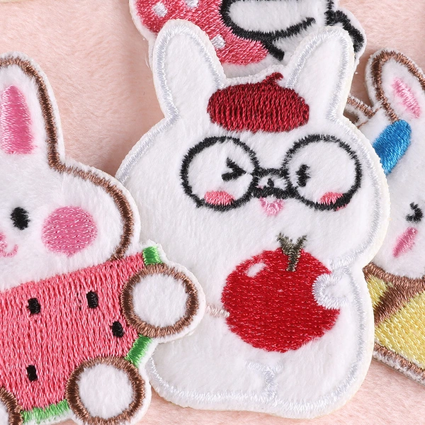 Children's DIY Cartoon White Rabbit Sticker Patch Appliques