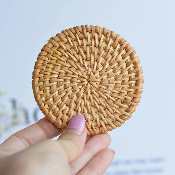 Wholesale Vintage Handmade Custom Tea Beer Drink Rattan Coaster Set