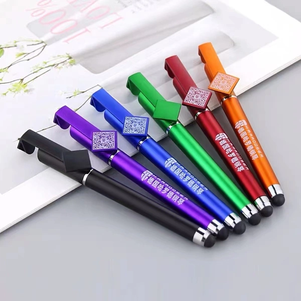 Promotional QR Code Logo Custom Ballpoint Pen with Stand Holder