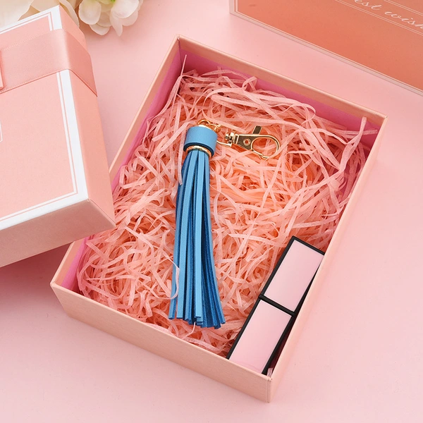 PU Leather Tassel Bag Pendant Tassel Keychain with Lobster