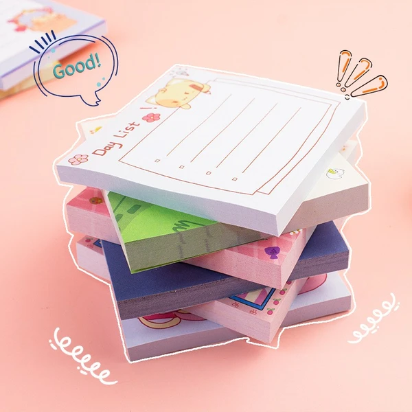 Square Cute Portable School Kids Anime Sticky Notes Custom Memo Pad