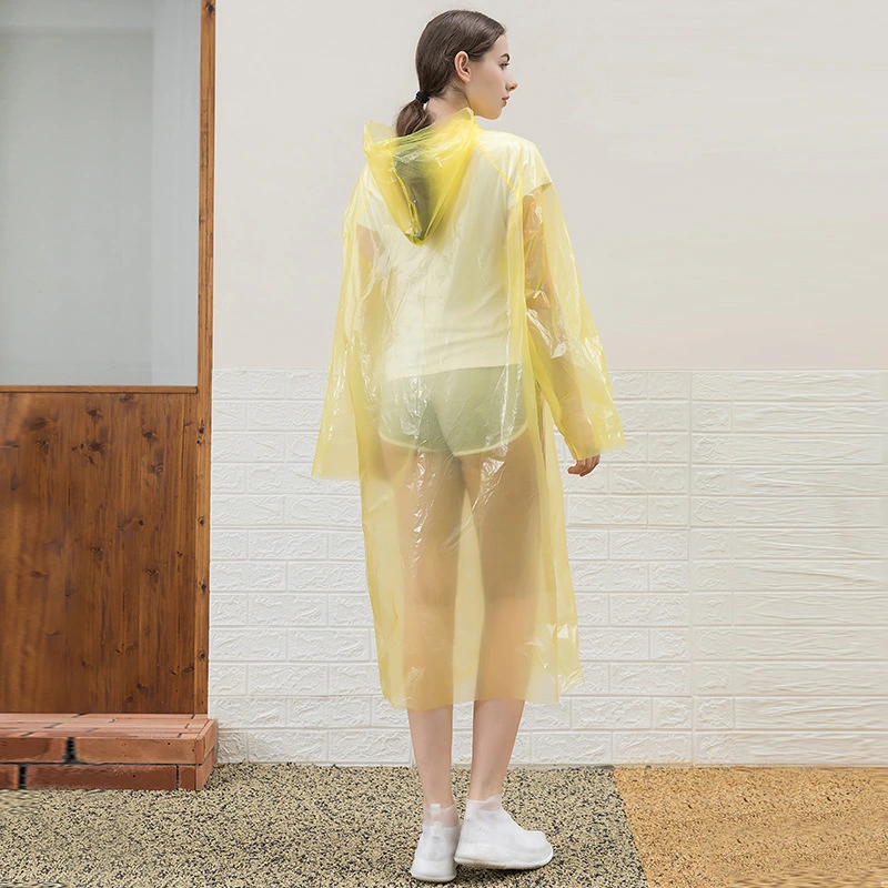 Disposable Emergency Waterproof Hood Poncho Travel Camping Rain Coat