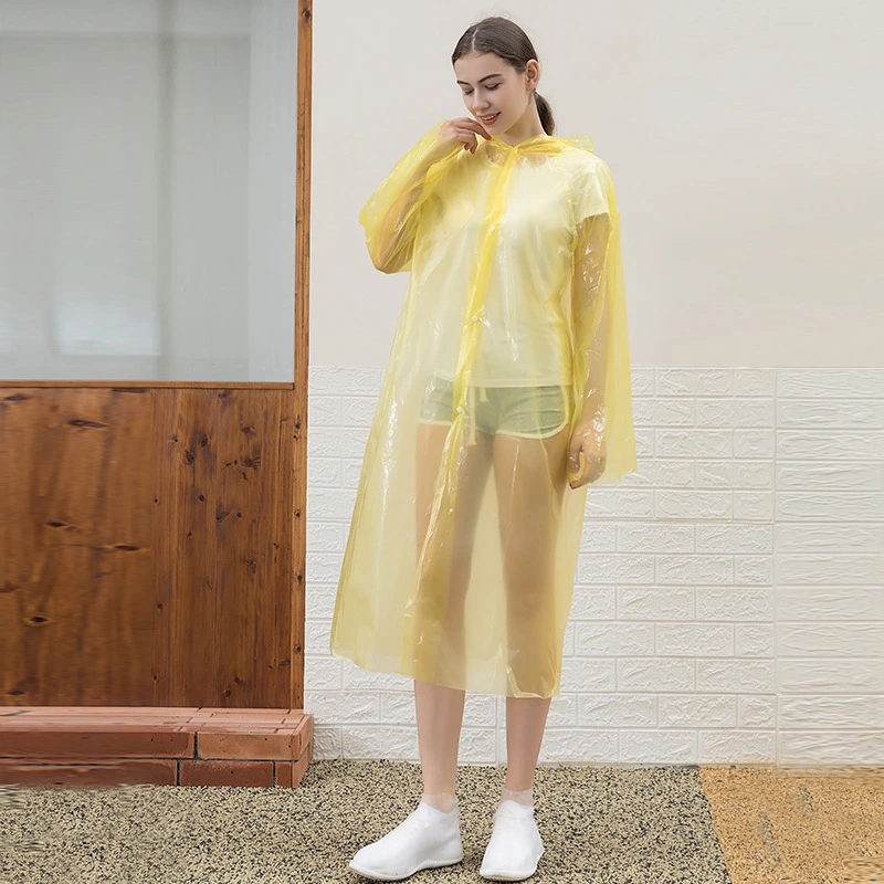 Disposable Emergency Waterproof Hood Poncho Travel Camping Rain Coat