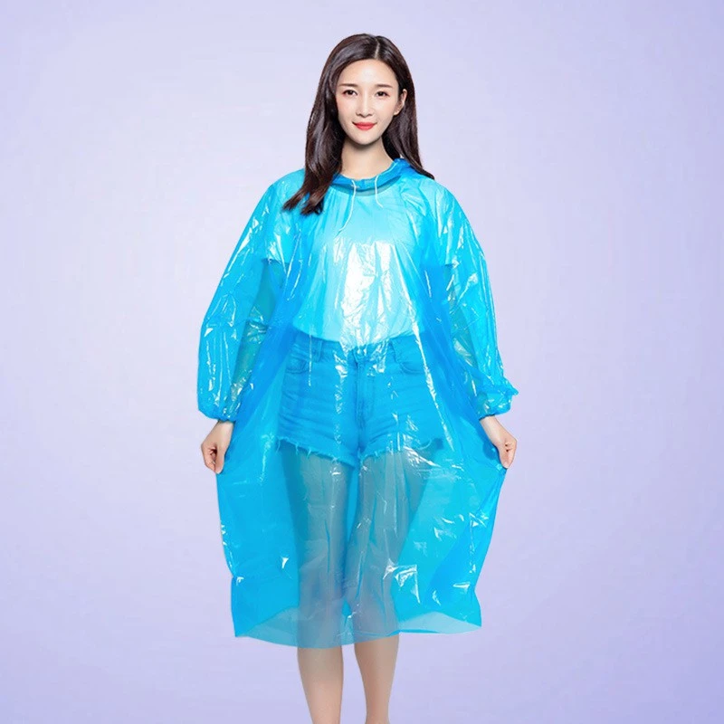 Adult Outdoor Camping Hiking Emergency Rain Coat Disposable Poncho