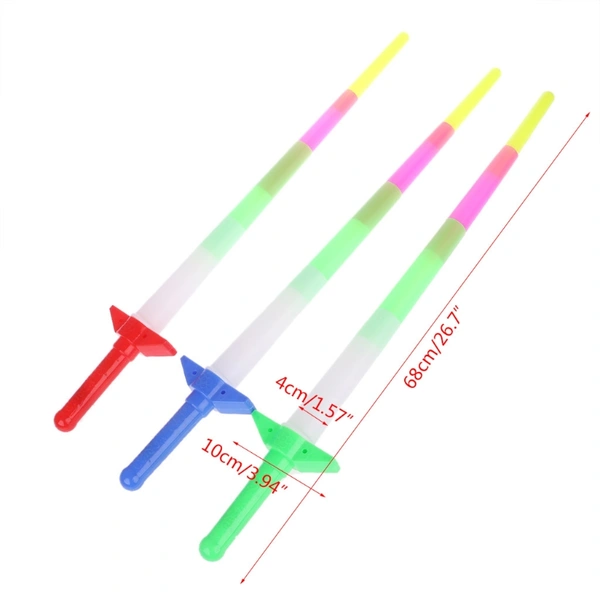 Extendable LED Glow Sword Kids Toy Flashing Stick Celebration Props