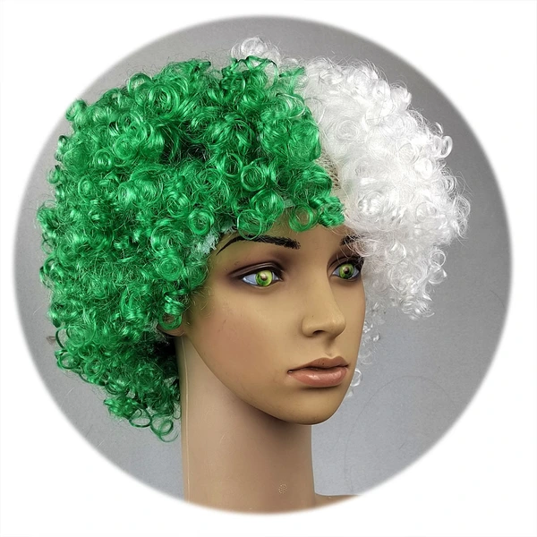 Explosive Multicolor Fake Hair Football Fans Carnival Curly Wig Props