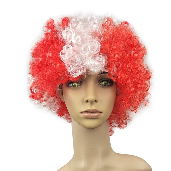 Explosive Multicolor Fake Hair Football Fans Carnival Curly Wig Props