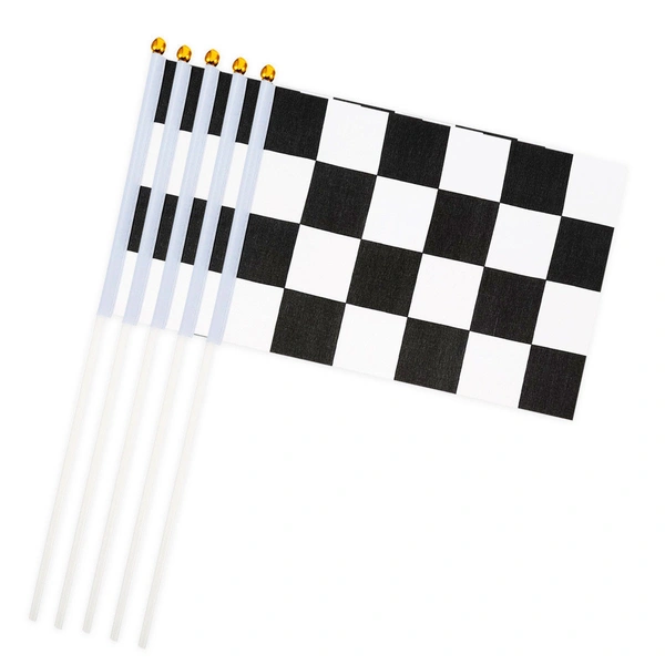 Custom Logo Hand Waving Flags Mini Checkered Flag Car Racing Flag
