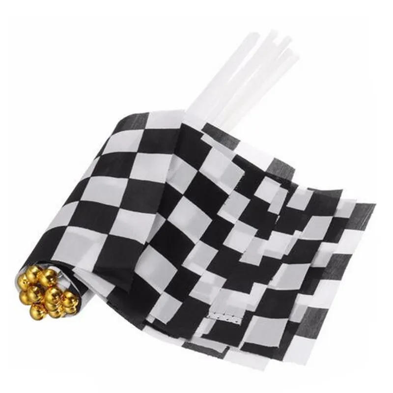 Custom Logo Hand Waving Flags Mini Checkered Flag Car Racing Flag