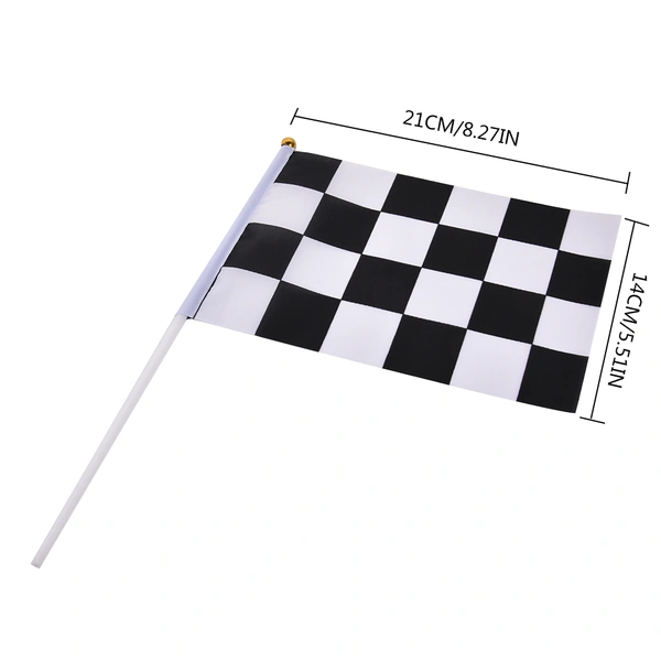 Custom Logo Hand Waving Flags Mini Checkered Flag Car Racing Flag