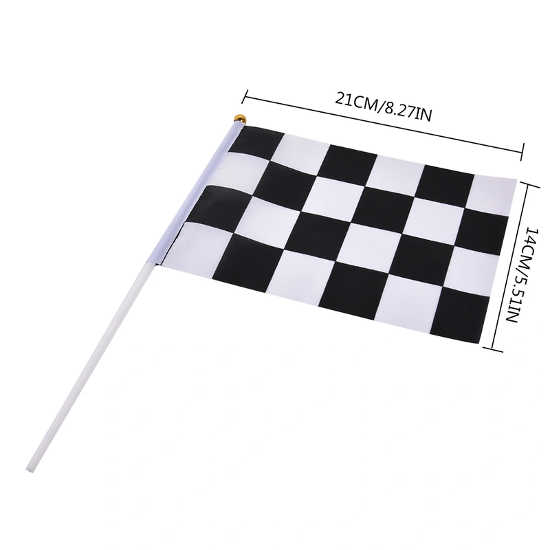 Custom Logo Hand Waving Flags Mini Checkered Flag Car Racing Flag