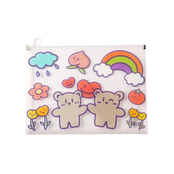 Wholesale Transparent Plastic Document A4 File Storage Stationery Bag