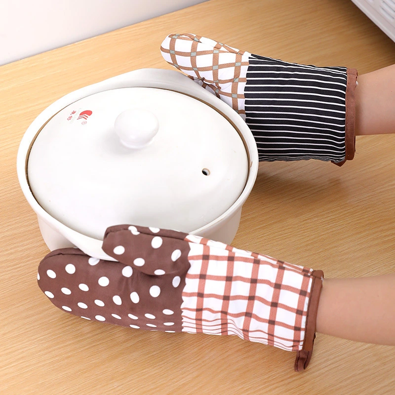 Customized Non-slip Kitchen Cotton Microwave Gloves Baking Oven Mitts