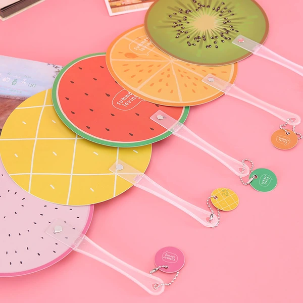 Promotional Advertising Gifts Kids Cartoon Round Fruit Handle Fan