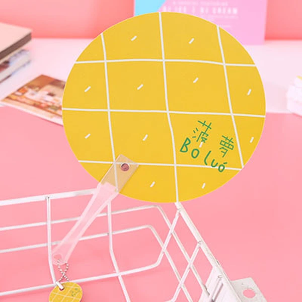 Promotional Advertising Gifts Kids Cartoon Round Fruit Handle Fan