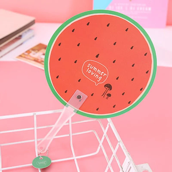 Promotional Advertising Gifts Kids Cartoon Round Fruit Handle Fan