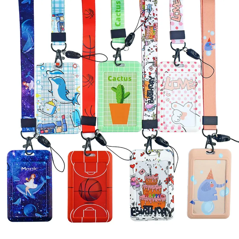 Student Badge Holder Neck Strap Office Lady Cute ID Holder Lanyard