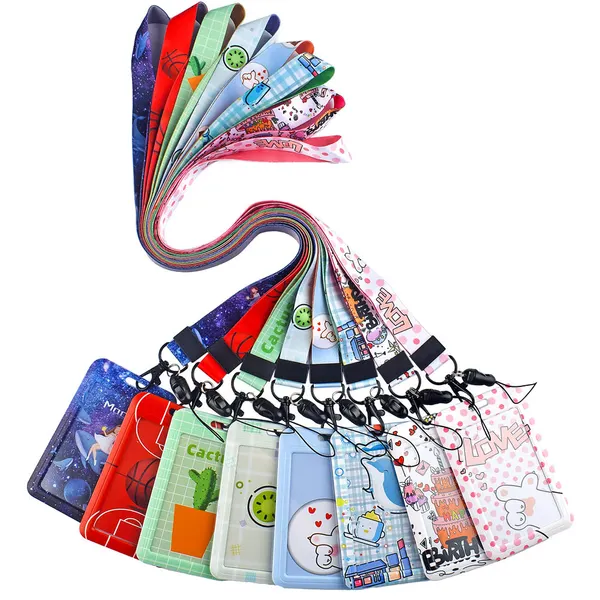 Student Badge Holder Neck Strap Office Lady Cute ID Holder Lanyard