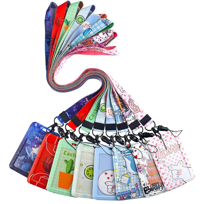 Student Badge Holder Neck Strap Office Lady Cute ID Holder Lanyard