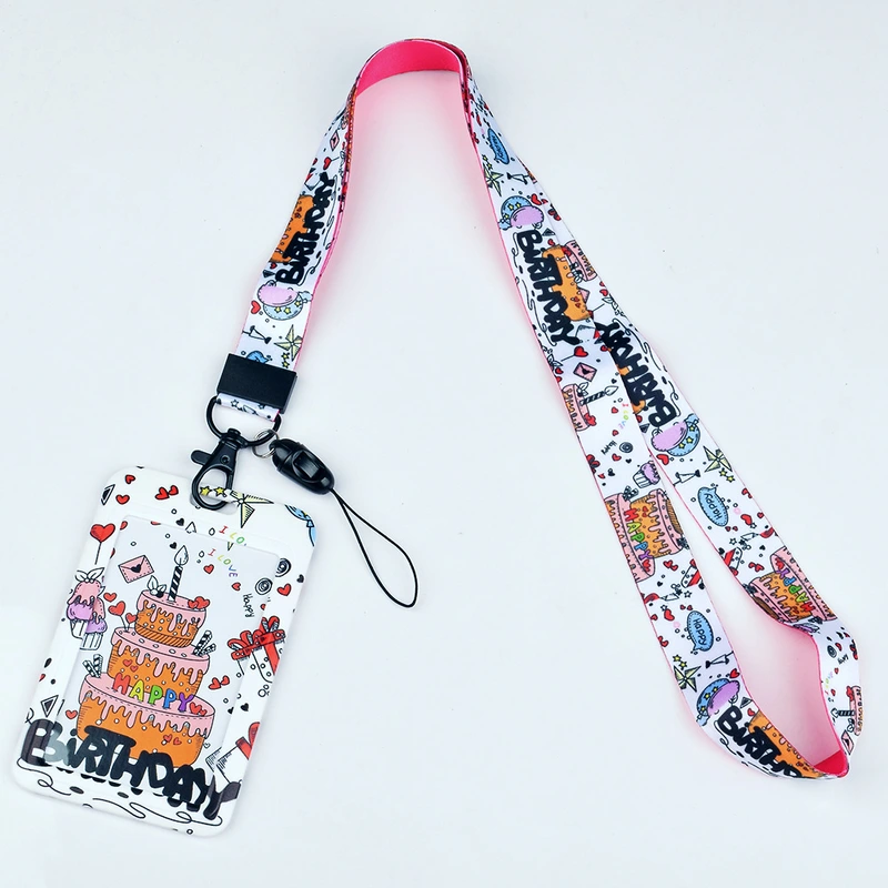 Student Badge Holder Neck Strap Office Lady Cute ID Holder Lanyard