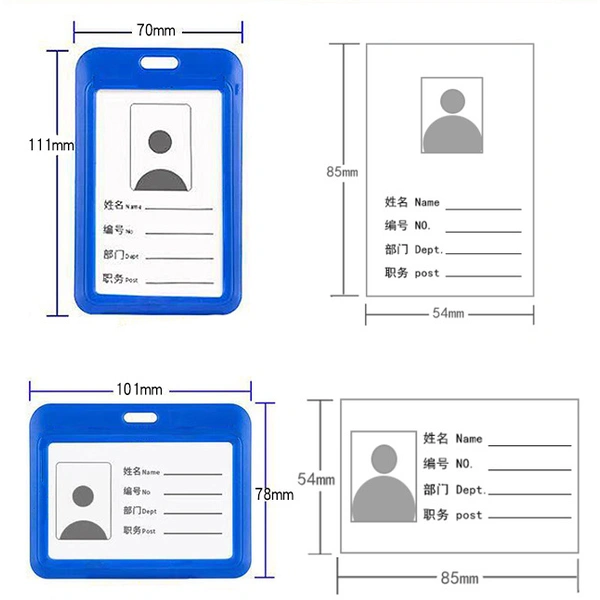 Custom Company Office Staff Plastic Name Card Work Card Holder Lanyard