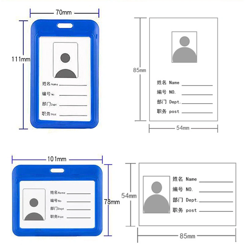 Custom Company Office Staff Plastic Name Card Work Card Holder Lanyard