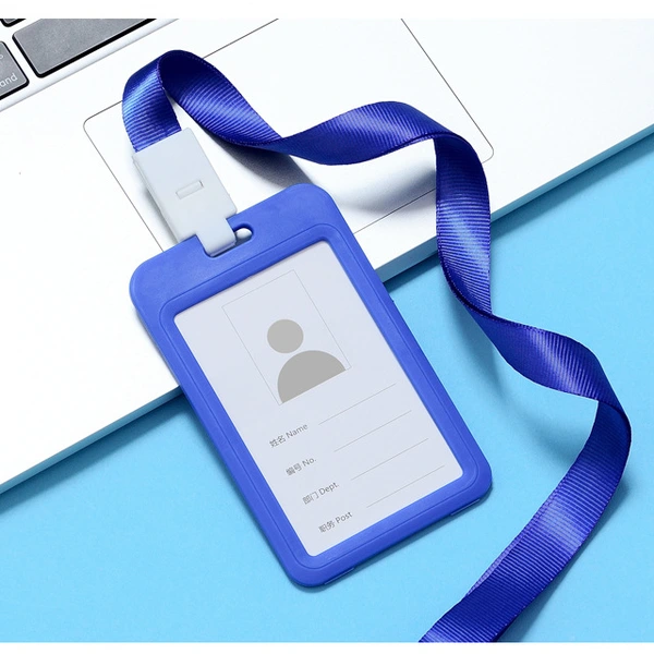 Custom Company Office Staff Plastic Name Card Work Card Holder Lanyard