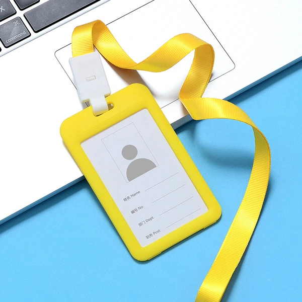 Custom Company Office Staff Plastic Name Card Work Card Holder Lanyard