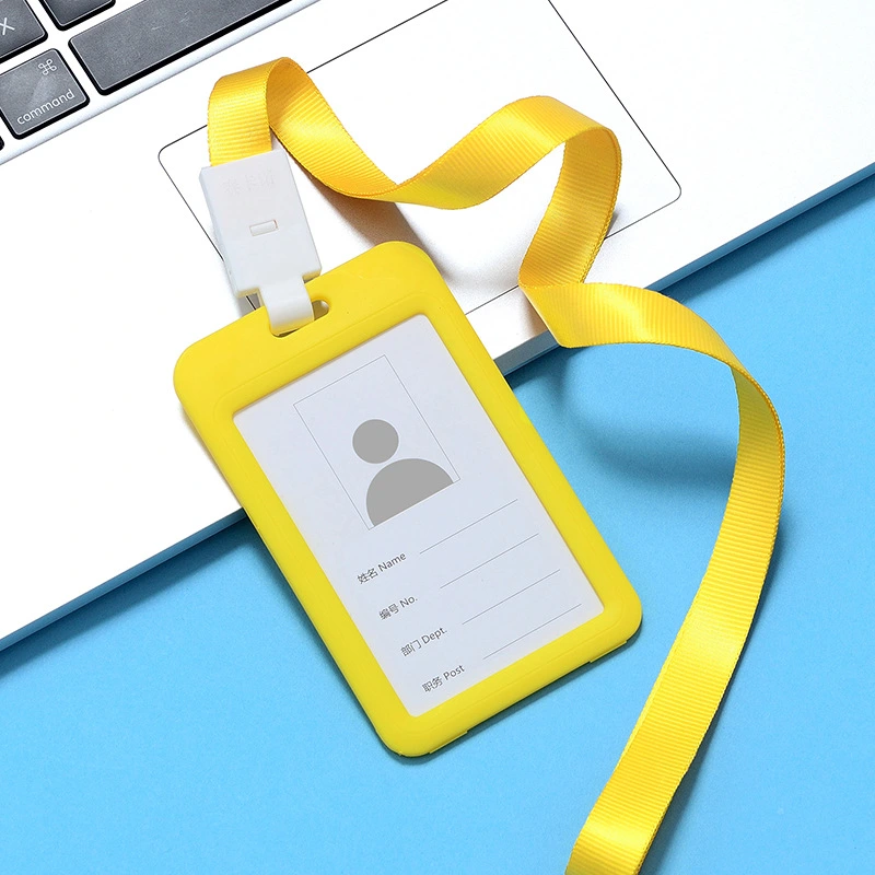 Custom Company Office Staff Plastic Name Card Work Card Holder Lanyard