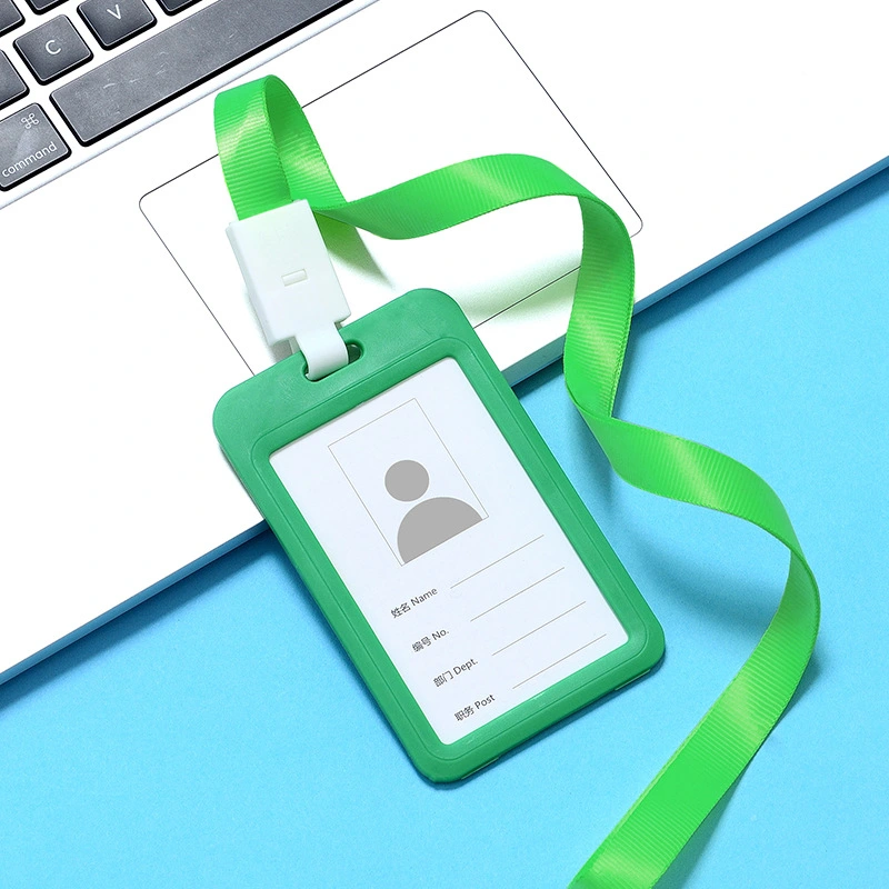 Custom Company Office Staff Plastic Name Card Work Card Holder Lanyard