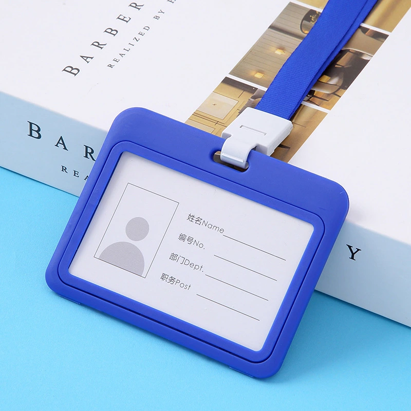 Custom Company Office Staff Plastic Name Card Work Card Holder Lanyard