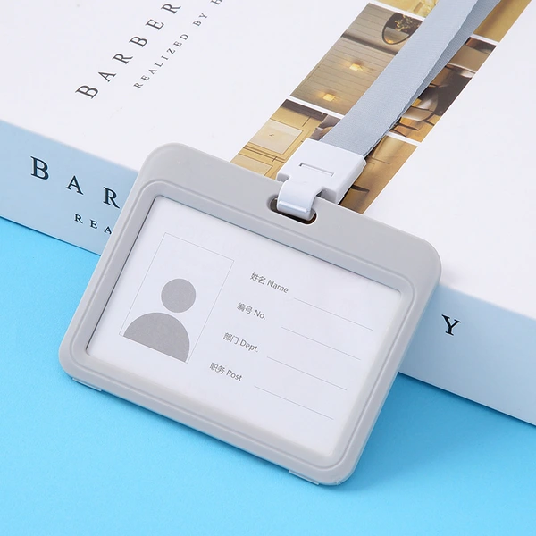 Custom Company Office Staff Plastic Name Card Work Card Holder Lanyard