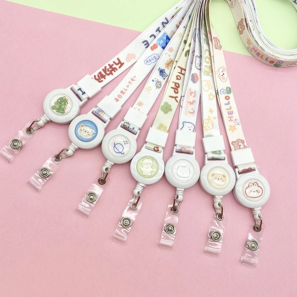 Promotional High Quality Cartoon Anime Sublimation Pull Reel Lanyard